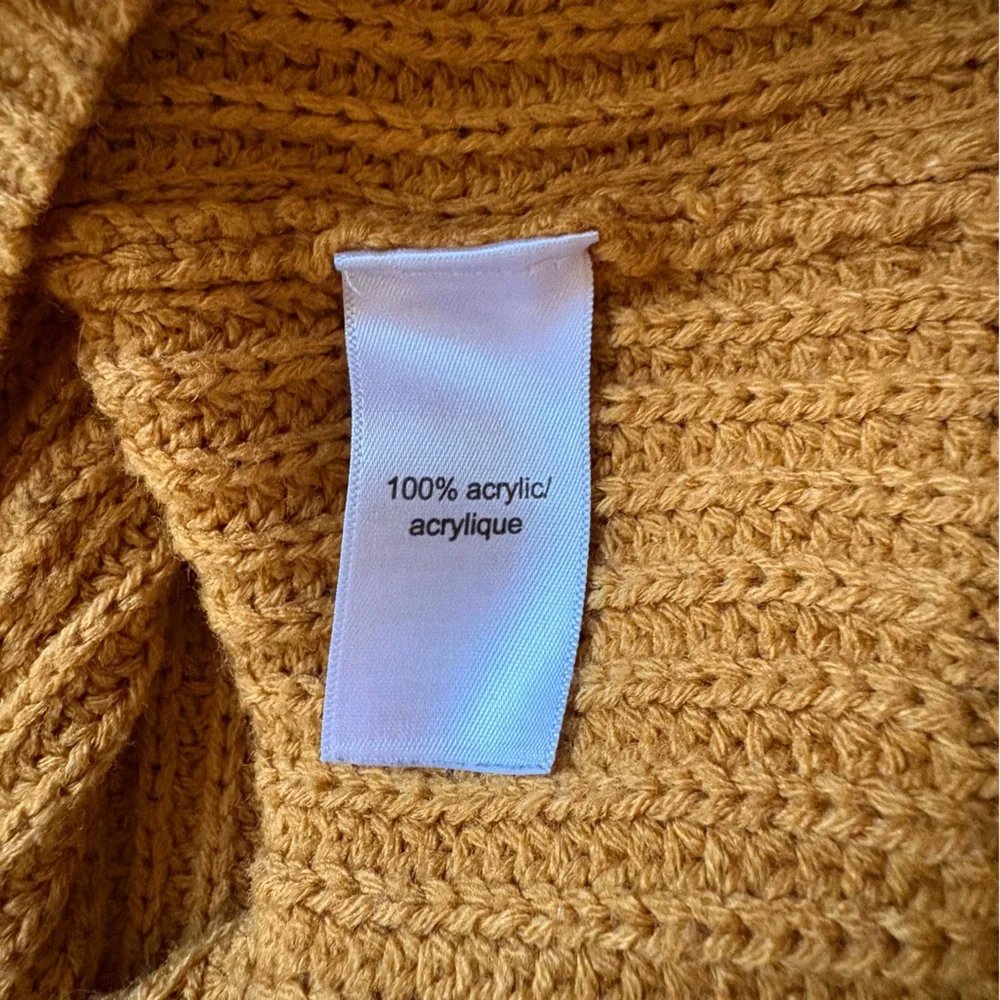 Maurice’s Women’s Sweater Large Mustard Brown Button Detail V-Neck Ribbed Comfy